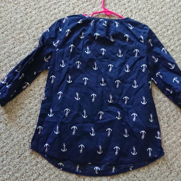 CREWCUTS navy Anchors Blouse Size 6-7Y - Picture 4 of 10